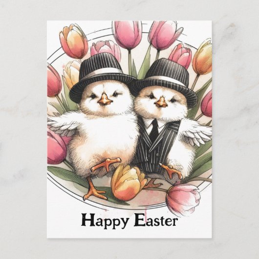 Grappige Schattigee  paaskuikens Briefkaart (Voorkant)