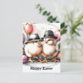 Grappige Schattigee paaskuikens in Petten Briefkaart (Staand voorkant)