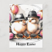 Grappige Schattigee paaskuikens in Petten Briefkaart (Voorkant)