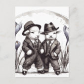 Grappige Schattigee  paaslammeren in pakken Briefkaart (Voorkant)