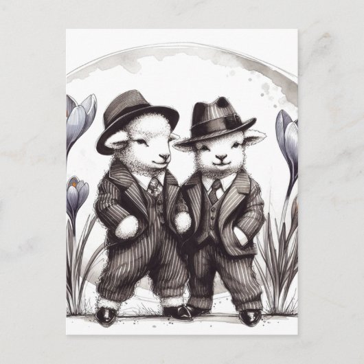 Grappige Schattigee  paaslammeren in pakken Briefkaart (Voorkant)