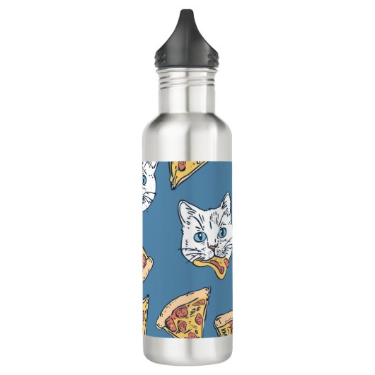 Grappige Schattigee Pizza Cat Pattern Thermische T Waterfles (Links)