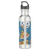 Grappige Schattigee Pizza Cat Pattern Thermische T Waterfles (Achterkant)
