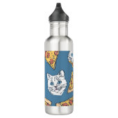 Grappige Schattigee Pizza Cat Pattern Thermische T Waterfles (Rechts)