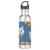 Grappige Schattigee Pizza Cat Pattern Thermische T Waterfles (Voorkant)