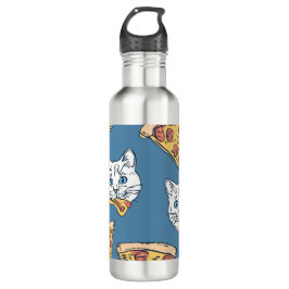 Grappige Schattigee Pizza Cat Pattern Thermische T Waterfles
