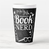 Grappige Schattigee Quote Book Nerd Latte Mok (Voorkant)