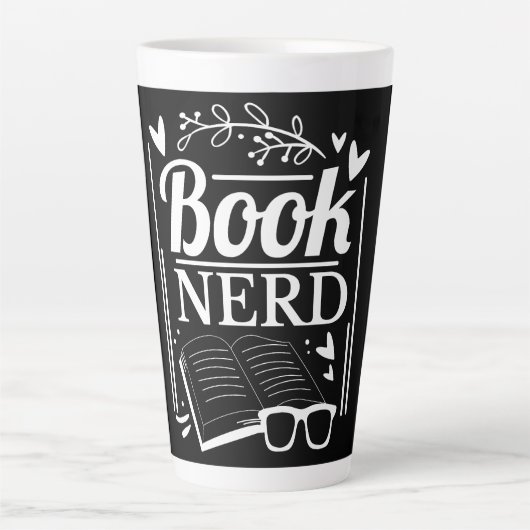 Grappige Schattigee Quote Book Nerd Latte Mok (Voorkant)