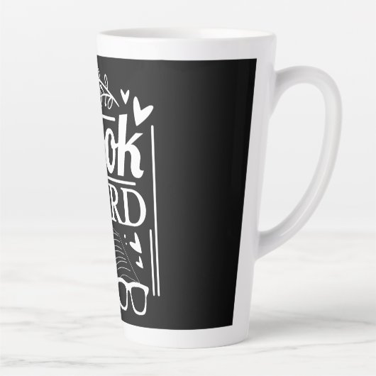 Grappige Schattigee Quote Book Nerd Latte Mok (Rechts)