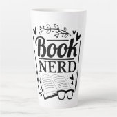 Grappige Schattigee Quote Book Nerd Latte Mok (Voorkant)