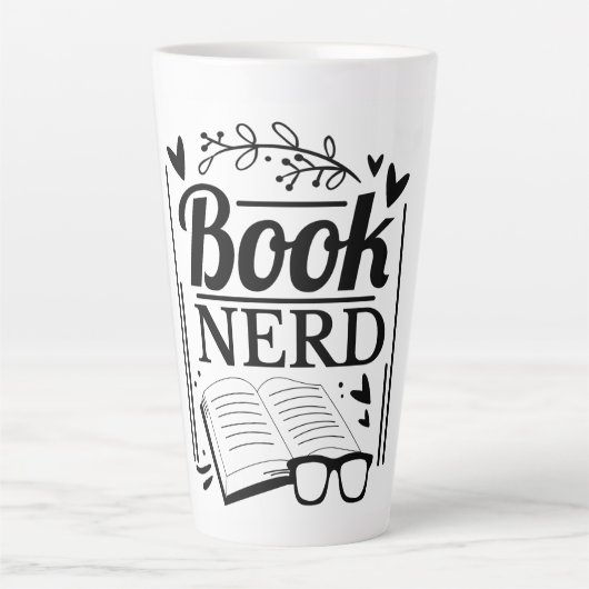 Grappige Schattigee Quote Book Nerd Latte Mok (Voorkant)