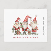 Grappige Schattigee Santa Gnomes Kerstvakantie Briefkaart (Voorkant)