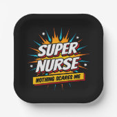 Grappige Schattigee Sarcastische Superhero Verplee Papieren Bordje (Voorkant)