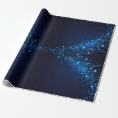 Grappige Schattigee Sparkles op Deep Blue Cadeaupapier (Uitgerold)