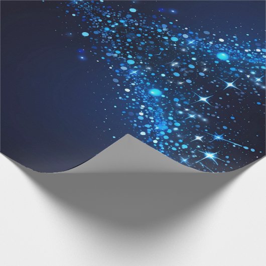 Grappige Schattigee Sparkles op Deep Blue Cadeaupapier (Hoek)