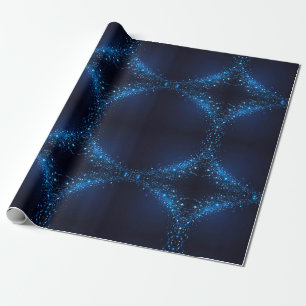Grappige Schattigee Sparkles op Deep Blue Cadeaupapier