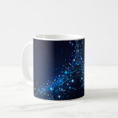 Grappige Schattigee Sparkles op Deep Blue Koffiemok (Voorkant links)