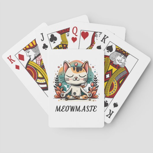 Grappige Schattigee Spirituele kat mediteren "MEOW Pokerkaarten (Achterkant)