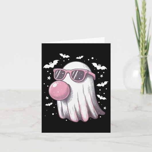 Grappige Schattigee Spook Meisjes Halloween Schatt Kaart (Voorkant)