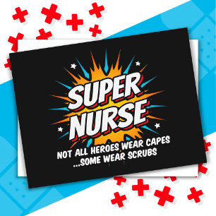 Grappige Schattigee Superhero Super Nurse Waarderi Briefkaart
