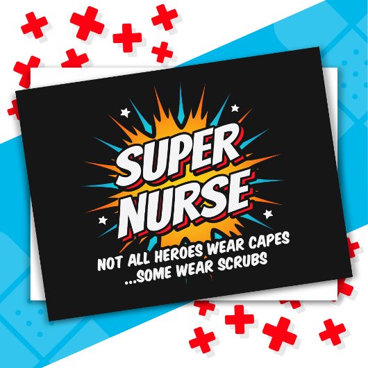 Grappige Schattigee Superhero Super Nurse Waarderi Briefkaart