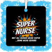 Grappige Schattigee Superhero Super Nurse Waarderi Metalen Ornament