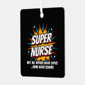 Grappige Schattigee Superhero Super Nurse Waarderi Metalen Ornament (Voorkant links)