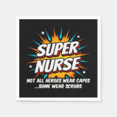 Grappige Schattigee Superhero Super Nurse Waarderi Servet (Voorkant)