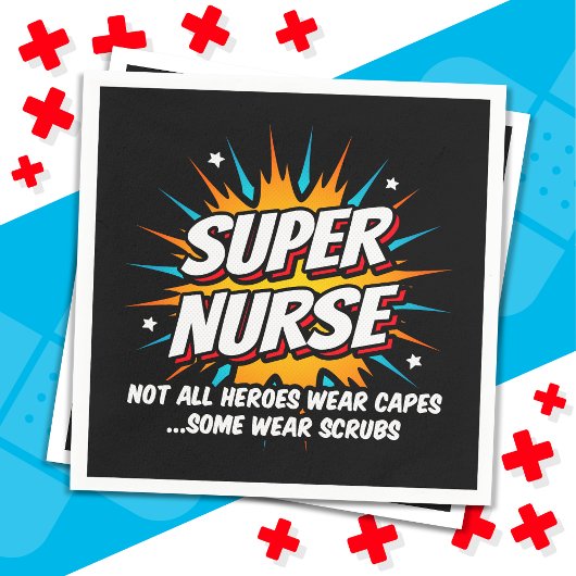 Grappige Schattigee Superhero Super Nurse Waarderi Servet