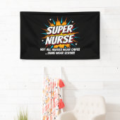 Grappige Schattigee Superhero Super Nurse Waarderi Spandoek (Insitu)