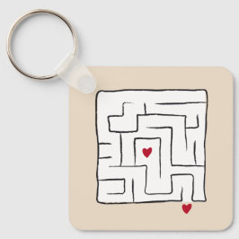 Grappige Schattigee Sweet hand getekend Maze Valen Sleutelhanger