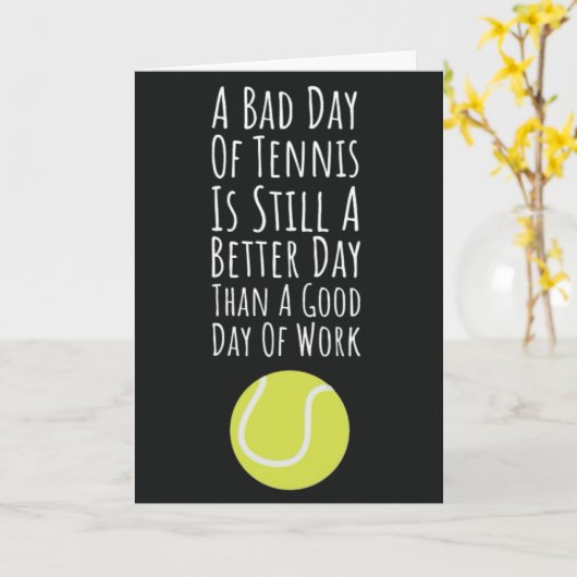 Grappige Schattigee tennis Kaarten voor speler col (Gele Bloem)