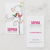 Grappige Schattigee Tortelduifjes Floral Boutique Visitekaartje (Voorkant / Achterkant)