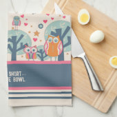 Grappige Schattigee uilen Grappige gepersonaliseer Theedoek (Quarter Fold)