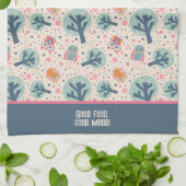 Grappige Schattigee uilen patroon gepersonaliseerd Theedoek (Gevouwen)