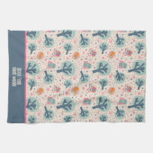 Grappige Schattigee uilen patroon gepersonaliseerd Theedoek (Horizontaal)