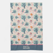 Grappige Schattigee uilen patroon gepersonaliseerd Theedoek (Verticaal)