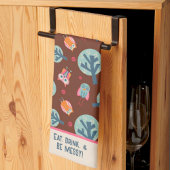 Grappige Schattigee uilen patroon gepersonaliseerd Theedoek