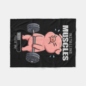 Grappige Schattigee Varken Workout Gym Fitness Gew Fleece Deken (Voorkant (Horizontaal))