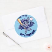 Grappige Schattigee vleermuis Ja Je kunt een duize Ronde Sticker (Envelop)