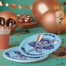 Grappige Schattigee vleermuis Ja We kunnen een dui Papieren Bordje