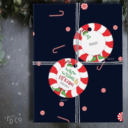 Grappige Schattigee warme wensen & elf kusjes Bedankjes Labels