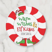 Grappige Schattigee warme wensen & elf kusjes Bedankjes Labels (Voorkant)