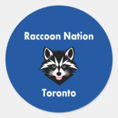 Grappige Schattigee wasbeer natie Toronto donkere Ronde Sticker (Voorkant)