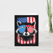 Grappige Schattigee wasbeer zonneschermen 4th of J Kaart (Voorkant)