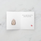 Grappige & Schattigee Waterverf Hedgehog Verjaarda Kaart (Binnen)