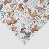 Grappige Schattigee Waterverf Woodland Animal Frie Tissuepapier (Detail)