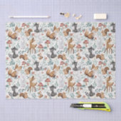 Grappige Schattigee Waterverf Woodland Animal Frie Tissuepapier (Craft)