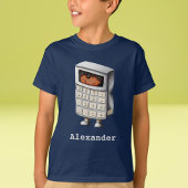 Grappige Schattigee Wiskunde Nerd Kind Calculator T-shirt