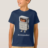 Grappige Schattigee Wiskunde Nerd Kind Calculator T-shirt (Voorkant)